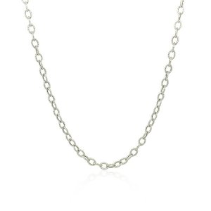 Unbranded 46369-18 2.5mm 14k White Gold Pendant Chain With Textured Li