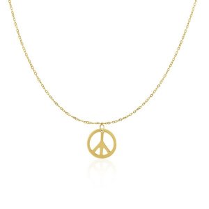 Unbranded 50488-17 14k Yellow Gold With Peace Symbol Pendant Size: 17