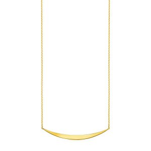 Unbranded 67104-18 14k Yellow Gold Necklace With Polished Curved Bar P