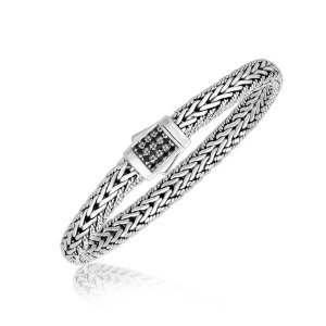 Unbranded 86778-7.5 Sterling Silver Braided Style Men's Bracelet With 