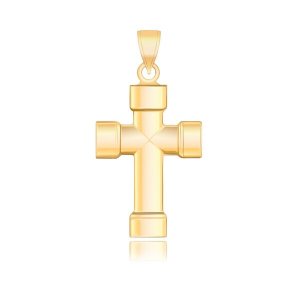 Unbranded 53356 14k Yellow Gold Cross Pendant With Block Like Ends