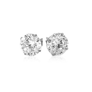 Unbranded 73896 14k White Gold 8.0mm Round Cz Stud Earrings