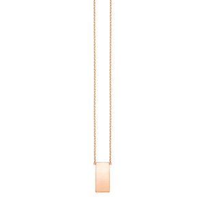 Unbranded 95065-18 14k Rose Gold Necklace With Polished Bar Pendant Si