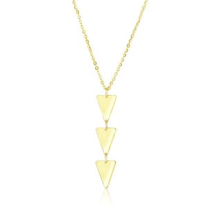 Unbranded 50016-18 14k Yellow Gold Pendant With 3-layer Triangle Desig