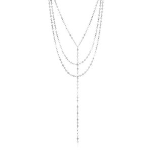 Unbranded 61670-20 Sterling Silver Three Strand Mirror Link Lariat Sty