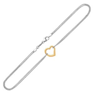 Unbranded 47028-10 14k Yellow Gold And Sterling Silver Anklet With A S