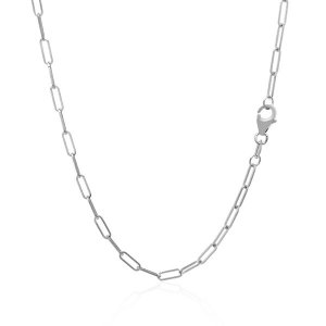 Unbranded 35653-20 14k White Gold Delicate Paperclip Chain (2.1mm) Siz