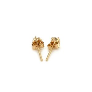 Unbranded 07659 14k Yellow Gold Stud Earrings With White Hue Faceted C