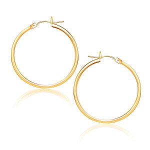 Unbranded 86282 10k Yellow Gold Polished Hoop Earrings (25 Mm)