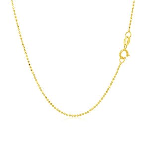 Unbranded 64649-18 14k Yellow Gold Diamond-cut Bead Chain 1.0mm Size: 