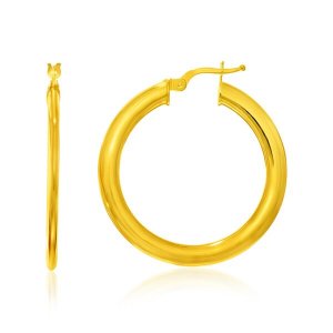 Unbranded 57767 14k Yellow Gold Round Slim Design Hoop Earrings