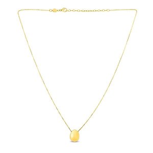 Unbranded 59984-18 14k Yellow Gold Necklace With Rounded Tear Drop Pen