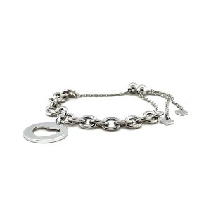 Unbranded 62053-9.25 Sterling Silver 9 14 Inch Adjustable Bracelet Wit