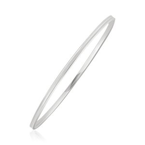 Unbranded 69976-8 14k White Gold Concave Motif Thin  Stackable Bangle 