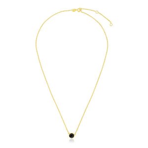 Unbranded 00489-17 14k Yellow Gold 17 Inch Necklace With Round Onyx Si