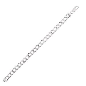 Unbranded 33632-8.5 Sterling Silver Men's Bracelet In Cuban Curb Link 