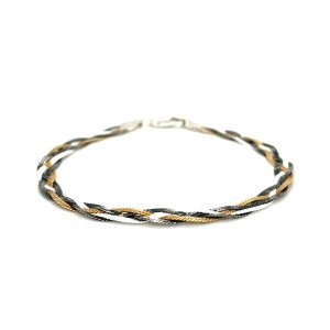 Unbranded 53708-7.25 Sterling Silver Multi Tone Braided Snake Motif Br