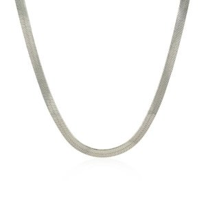 Unbranded 78223-20 Sterling Silver Rhodium Plated Herringbone Chain 4.