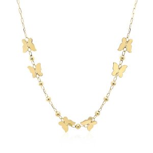 Unbranded 14940-18 14k Yellow Gold 18 Inch Necklace With Polished Butt