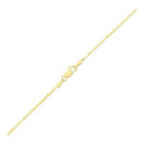 Unbranded 91233-16 14k Yellow Gold Diamond-cut Alternating Bead Chain 