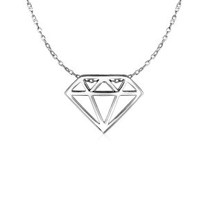 Unbranded 09687-17 Diamond Symbol Pendant In 14k White Gold Size: 17