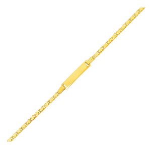 Unbranded 56090-6 14k Yellow Gold Childrens Heart Link Id Bracelet Siz