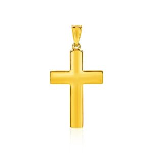 Unbranded 84276 14k Yellow Gold Reversible Textured Cross Pendant