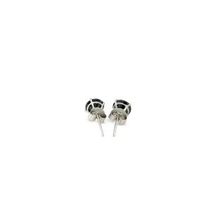 Unbranded 76941 14k White Gold Stud Earrings With Black 5mm Faceted Cu