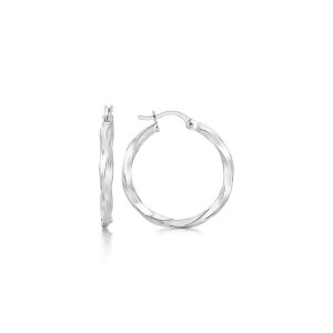 Unbranded 84426 Sterling Silver Polished Spiral Motif Hoop Earrings