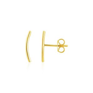 Unbranded 92666 14k Yellow Gold Curve Climber Post Earrings