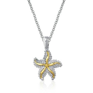 Unbranded 58815-18 Designer Sterling Silver And 14k Yellow Gold Starfi