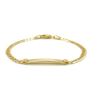 Unbranded 66706-6 14k Yellow Gold Curb Link Style Children's Id Bracel