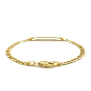 Unbranded 66706-6 14k Yellow Gold Curb Link Style Children's Id Bracel