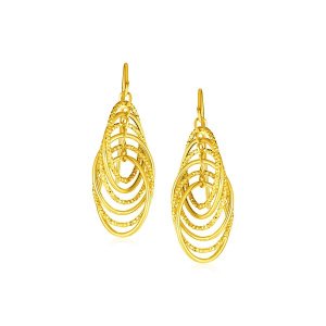 Unbranded 70605 14k Yellow Gold Post Earrings With Graduated Spiral Da