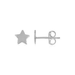 Unbranded 30619 14k White Gold Post Earrings With Stars