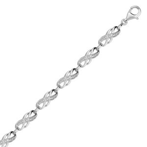 Unbranded 77497-7.25 Sterling Silver Infinity Design Diamond Accented 