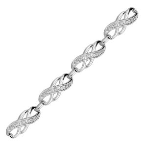 Unbranded 77497-7.25 Sterling Silver Infinity Design Diamond Accented 