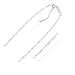 Unbranded 53570-22 Sterling Silver 1.5mm Adjustable Rope Chain Size: 2