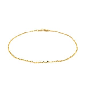 Unbranded 79122-7 14k Yellow Gold Singapore Bracelet 1.0mm Size: 7''