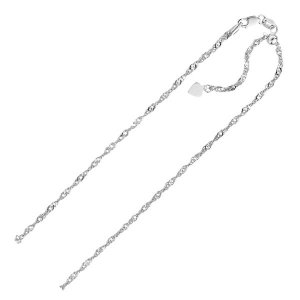 Unbranded 98055-22 Sterling Silver 1.5mm Adjustable Singapore Chain Si