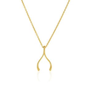 Unbranded 77854-17 14k Yellow Gold With Wishbone Pendant Size: 17