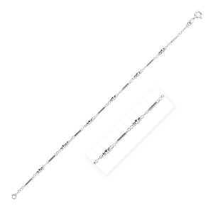 Unbranded 46844-10 Sterling Silver Anklet With Polished Bars And Beads