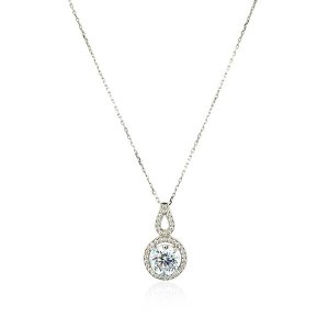 Unbranded 83503-18 Circle And Teardrop Pendant With Cubic Zirconia In 