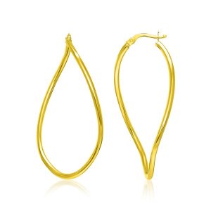 Unbranded 29776 14k Yellow Gold Oval Twisted Hoop Earrings