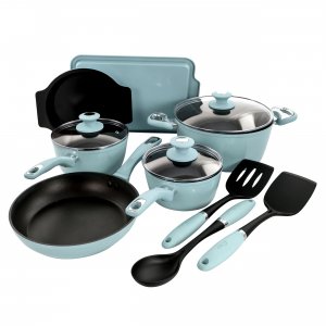 Oster 124923.12 Lynhurst 12 Piece Nonstick Aluminum Cookware Set In Bl