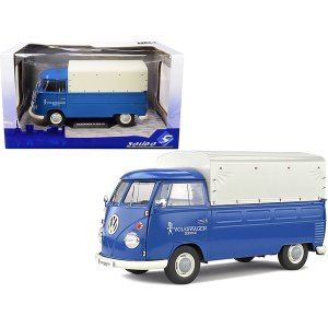 Solido S1806702 Volkswagen T1 Pickup Truck Blue With Canopy Volkswagen