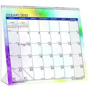 House HOD 3639 Cosmos Desktop Tent Calendar - Monthly - 1 Year - Janua