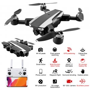 Heyybit S105-Black New 6k Hd Dual Camera Gps 5g Wifi Fpv Brushless Mot