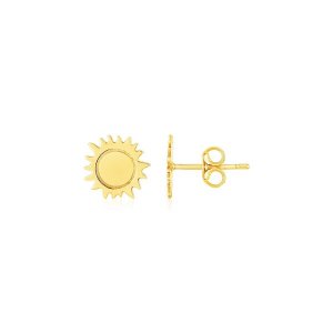 Unbranded 58300 14k Yellow Gold Sun Earrings