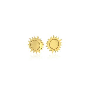 Unbranded 58300 14k Yellow Gold Sun Earrings